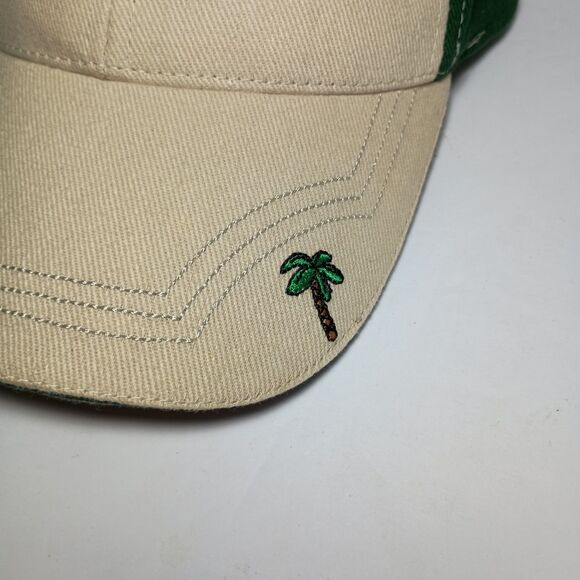 Rare San Diego Tan Adjustable Hat Beige Baseball Cap Green Palm Trees Khaki - Picture 4 of 16